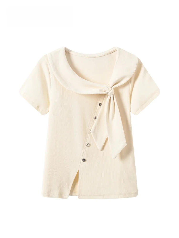 Summer New Style Big Size Women's T-shirt Short Sleeve Knot Anti-Aging Fashionable Shoulder Top Trendy Cotton Sweet...
Summer New Style Big Size Women's T-shirt Short Sleeve Knot Anti-Aging Fashionable Shoulder Top Trendy Cotton Sweet...