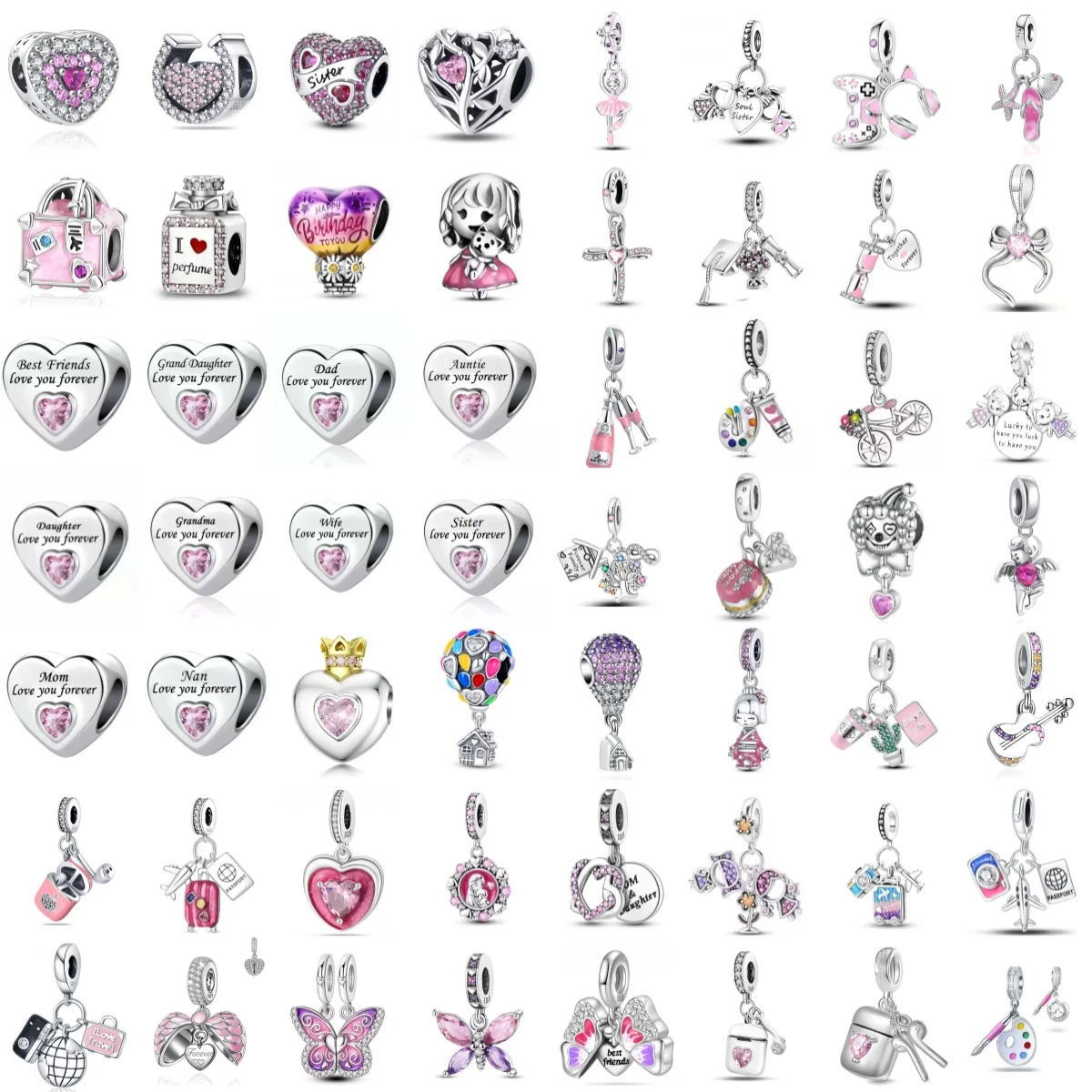 Pink 925 Silver Butterfly, Earphones, Guitar Charm Mom, Dad Family Pendant Beads Fit Original Bracelets DIY Women's Jewelry
Pink 925 Silver Butterfly, Earphones, Guitar Charm Mom, Dad Family Pendant Beads Fit Original Bracelets DIY Women's Jewelry