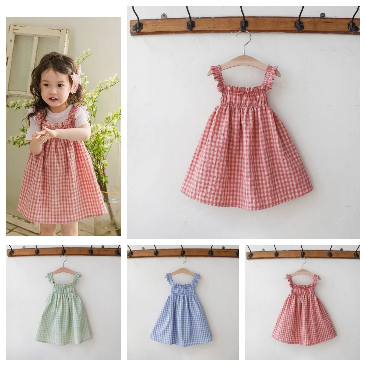 Mother Kids Summer High Quality Korean Children's clothing Baby Girls Thin Cotton Small Fresh Lace Check Strap Dress
Mother Kids Summer High Quality Korean Children's clothing Baby Girls Thin Cotton Small Fresh Lace Check Strap Dress