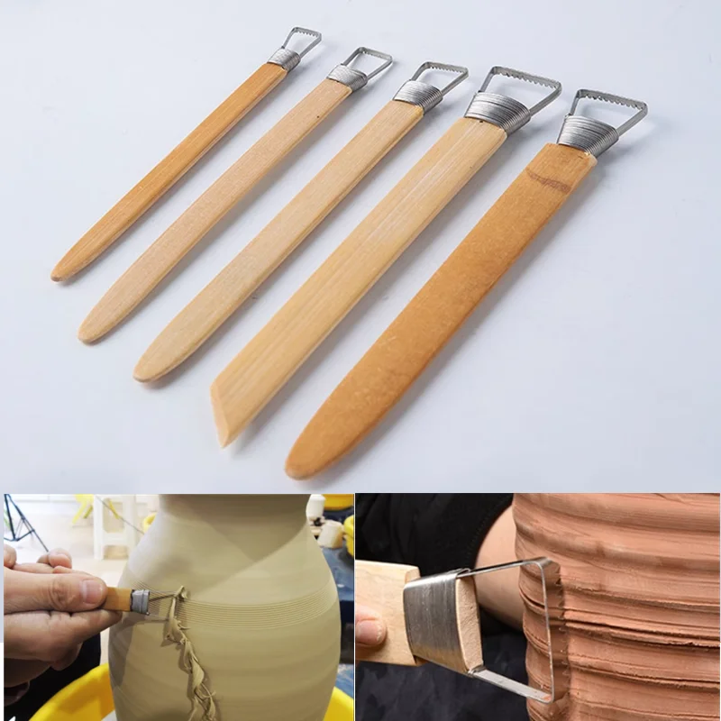 5Pcs Toothed Bamboo Handle Clay Tools Set, Ceramic Sculpture Scraper Carving Texture Cutters for DIY Handicrafts
5Pcs Toothed Bamboo Handle Clay Tools Set, Ceramic Sculpture Scraper Carving Texture Cutters for DIY Handicrafts