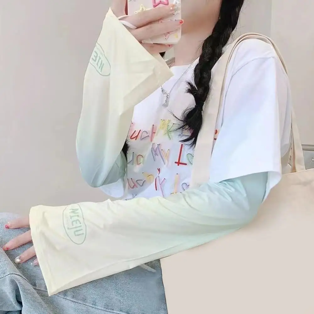 Summer Ice silk Sleeves Fresh Color Sunscreen Cuff Arm Sleeves Uv Sun Protection Arm Cover For Cycling Fishing Flare sleeves
Summer Ice silk Sleeves Fresh Color Sunscreen Cuff Arm Sleeves Uv Sun Protection Arm Cover For Cycling Fishing Flare sleeves