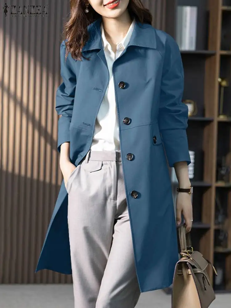 ZANZEA 2023 Autumn Women Elegant Long Sleeve Solid Jackets Lapel Neck Loose Long Windbreaker Work Outwear Casual Trench Coats
ZANZEA 2023 Autumn Women Elegant Long Sleeve Solid Jackets Lapel Neck Loose Long Windbreaker Work Outwear Casual Trench Coats