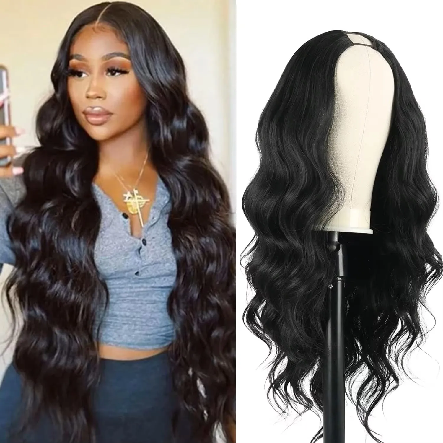 32Inch Body Wave V Part Wig For Women Brazilian Hair Natural Color Human Hair Wigs V Shape Wigs Machine Wig 200 Density
32Inch Body Wave V Part Wig For Women Brazilian Hair Natural Color Human Hair Wigs V Shape Wigs Machine Wig 200 Density