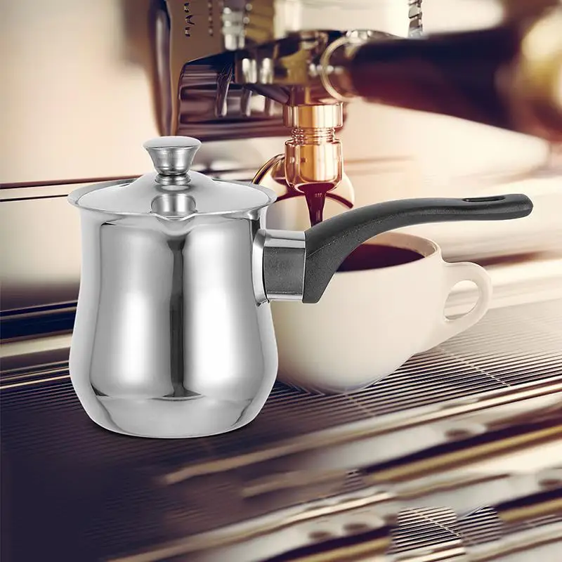 Turkish Coffee Pot Stainless Steel Butter with Lid Small Metal Greek Arabic Coffee Maker Espresso Shot Frothing Pitcher 540m
Turkish Coffee Pot Stainless Steel Butter with Lid Small Metal Greek Arabic Coffee Maker Espresso Shot Frothing Pitcher 540m
