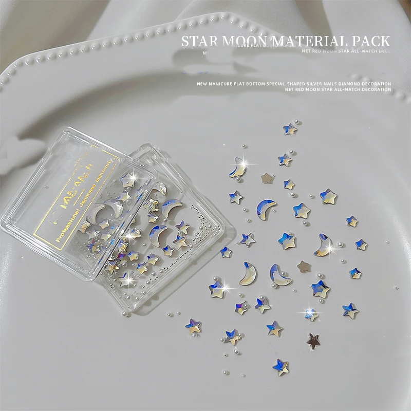 Mixed Nail Art Rhinestones Stars Moon Beads Charms 3D Jewelry Crystals DIY Decoration Parts Nail Manicure Accessories
Mixed Nail Art Rhinestones Stars Moon Beads Charms 3D Jewelry Crystals DIY Decoration Parts Nail Manicure Accessories