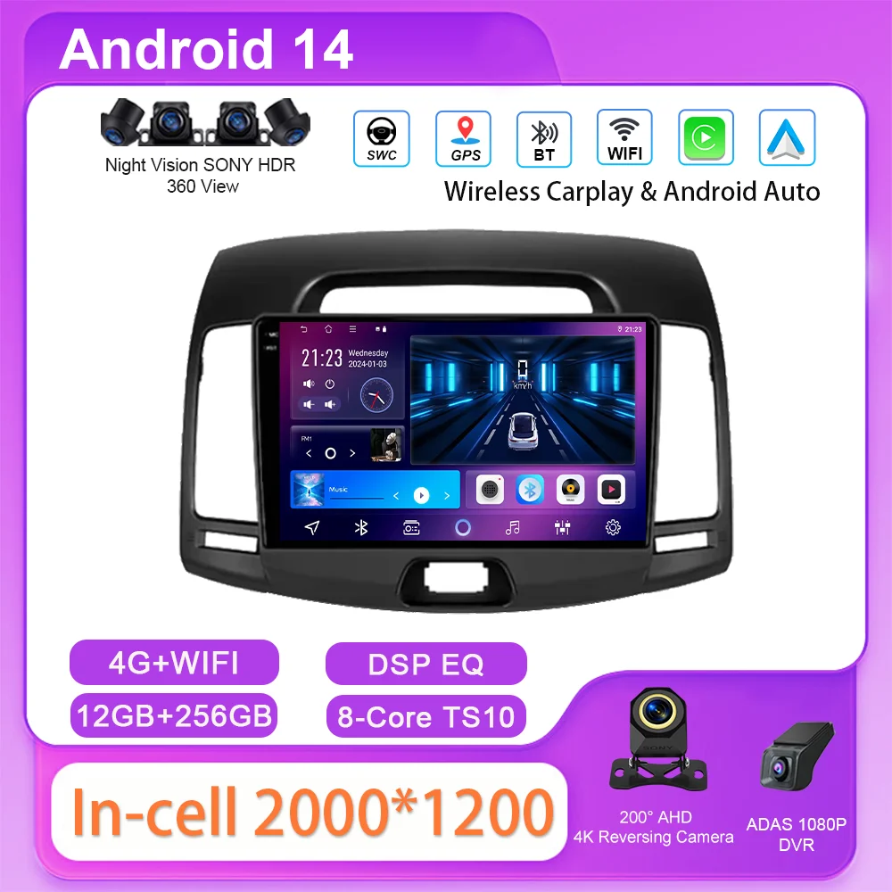 Android 14 Carplay Android Авто Радио Стерео Для Hyundai Elantra 4 HD 2006-2012 Авто Мультимидия Видеоплеер Сенсорный экран 2DIN
Android 14 Carplay Android Авто Радио Стерео Для Hyundai Elantra 4 HD 2006-2012 Авто Мультимидия Видеоплеер Сенсорный экран 2DIN