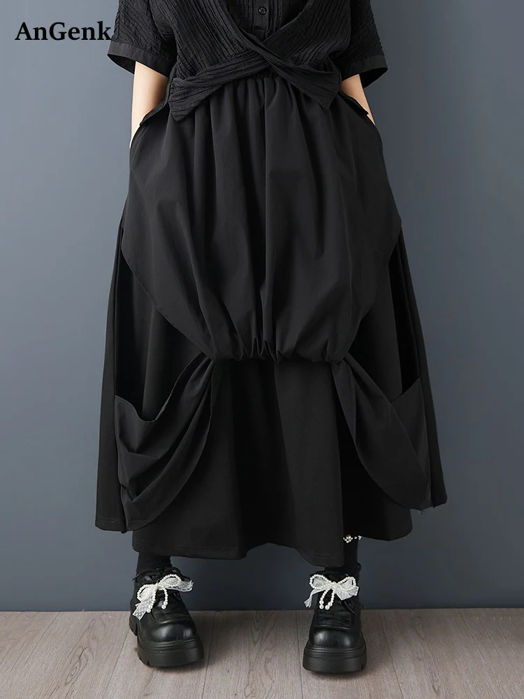 Black Vintage Splice Fold High Waist Skirts For Women Plus Size Spring Summer Autumn New Loose Casual Fashion Long Skirt 2026
Black Vintage Splice Fold High Waist Skirts For Women Plus Size Spring Summer Autumn New Loose Casual Fashion Long Skirt 2026