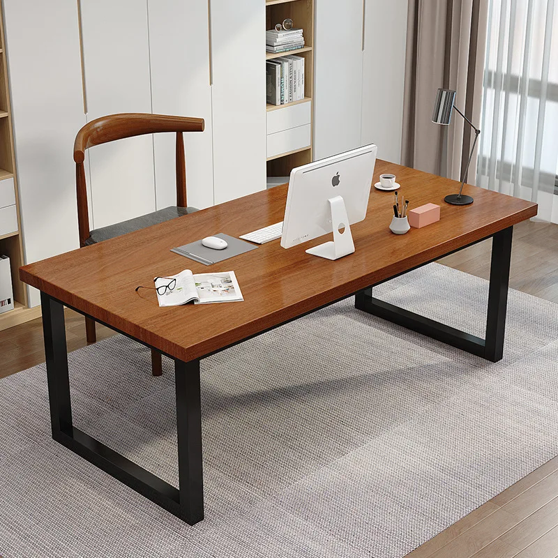 Wrought iron wood computer desk, modern simple desk, small bedroom desk, thick desktop table, writing desk
Wrought iron wood computer desk, modern simple desk, small bedroom desk, thick desktop table, writing desk