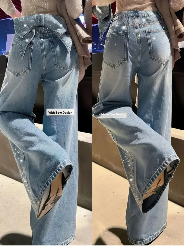 Detachable Knot Rhinestone Denim Pants High Waist Straight Leg Wide Leg Jeans for Women Spring Autumn New Style
Detachable Knot Rhinestone Denim Pants High Waist Straight Leg Wide Leg Jeans for Women Spring Autumn New Style