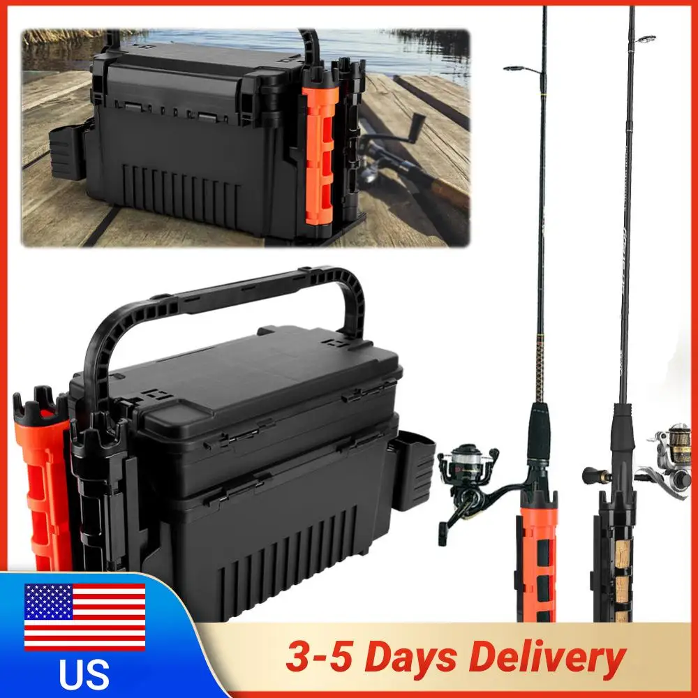 Двухуровневый ящик для рыболовных снастей с держателем для удилищ и катушек, регулируемый ящик для удочек и катушек, аксессуары для рыбалки
Двухуровневый ящик для рыболовных снастей с держателем для удилищ и катушек, регулируемый ящик для удочек и катушек, аксессуары для рыбалки