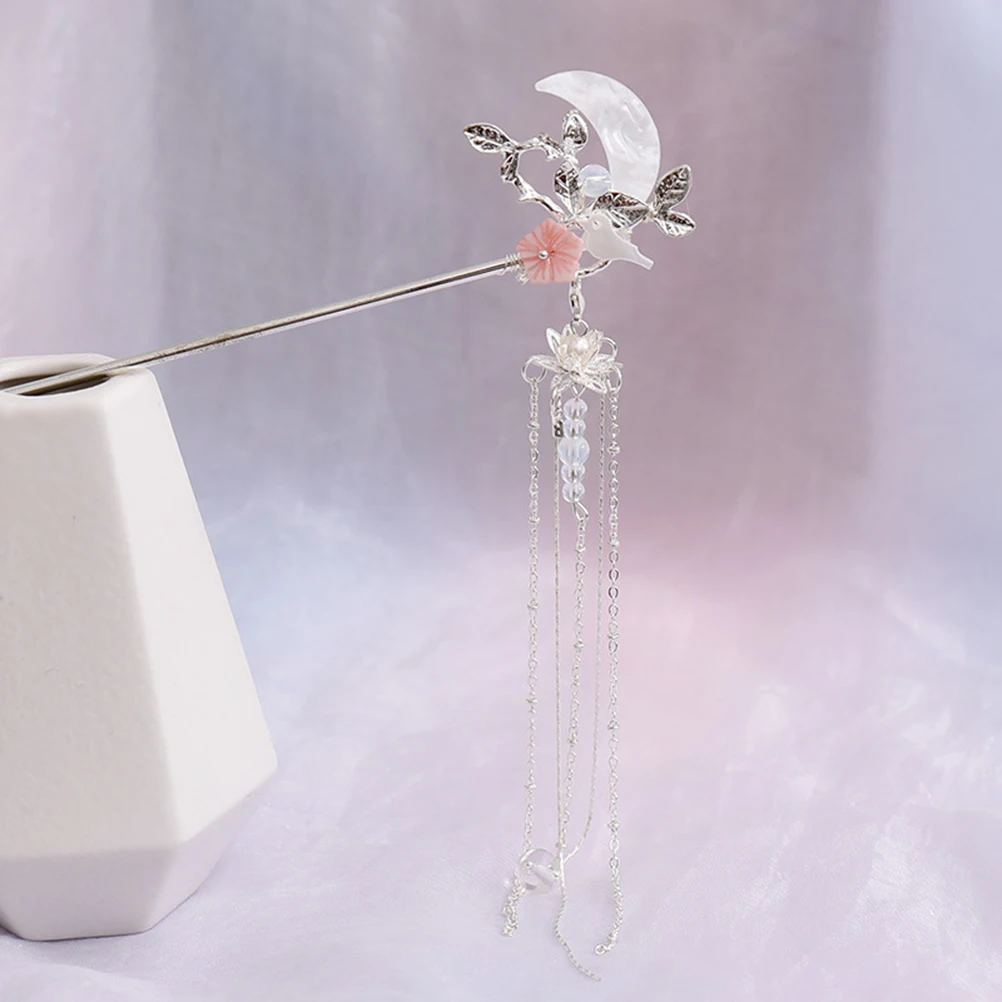 Bridal Hairpin Women Bun Updo Flowers Tassel Stick Silver Accessories Fashion Unique Design Chinese Style Gift
Bridal Hairpin Women Bun Updo Flowers Tassel Stick Silver Accessories Fashion Unique Design Chinese Style Gift