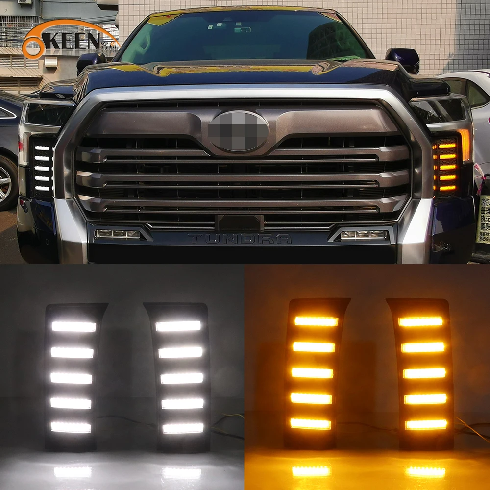 2 шт. для Toyota Tundra 2022 2023 Автомобильные дневные ходовые светильник DRL стрейсеры сигнал поворота фары аксессуары для модификации автомобиля
2 шт. для Toyota Tundra 2022 2023 Автомобильные дневные ходовые светильник DRL стрейсеры сигнал поворота фары аксессуары для модификации автомобиля