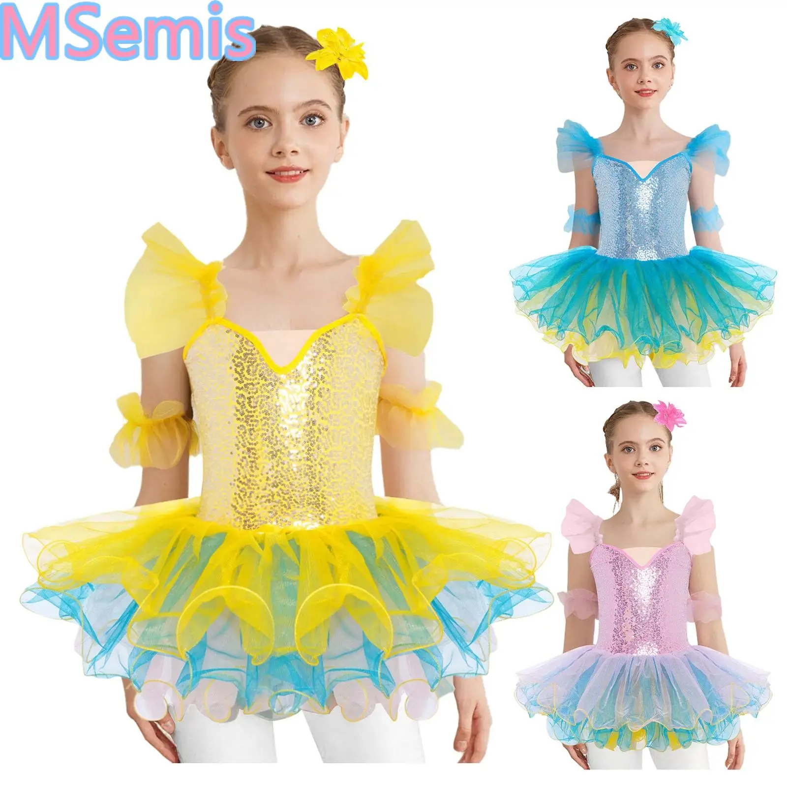 Girls Ballet Tutu Dress Sequin Princess Layered Dress Ruffled Sleeves Adjustable Straps Ballerina Tulle Dress And Headwear Cuffs
Girls Ballet Tutu Dress Sequin Princess Layered Dress Ruffled Sleeves Adjustable Straps Ballerina Tulle Dress And Headwear Cuffs