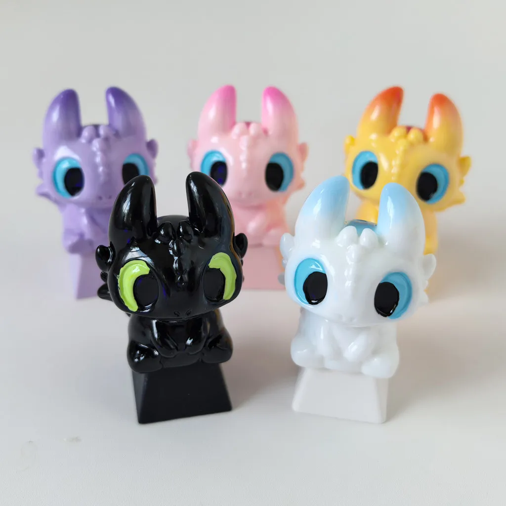 Cute Dragon Taming Master Toothless Couple Cute Grain Keycaps DIY Mechanical Keyboard 3D Decorative Desktop Ornament 
Cute Dragon Taming Master Toothless Couple Cute Grain Keycaps DIY Mechanical Keyboard 3D Decorative Desktop Ornament