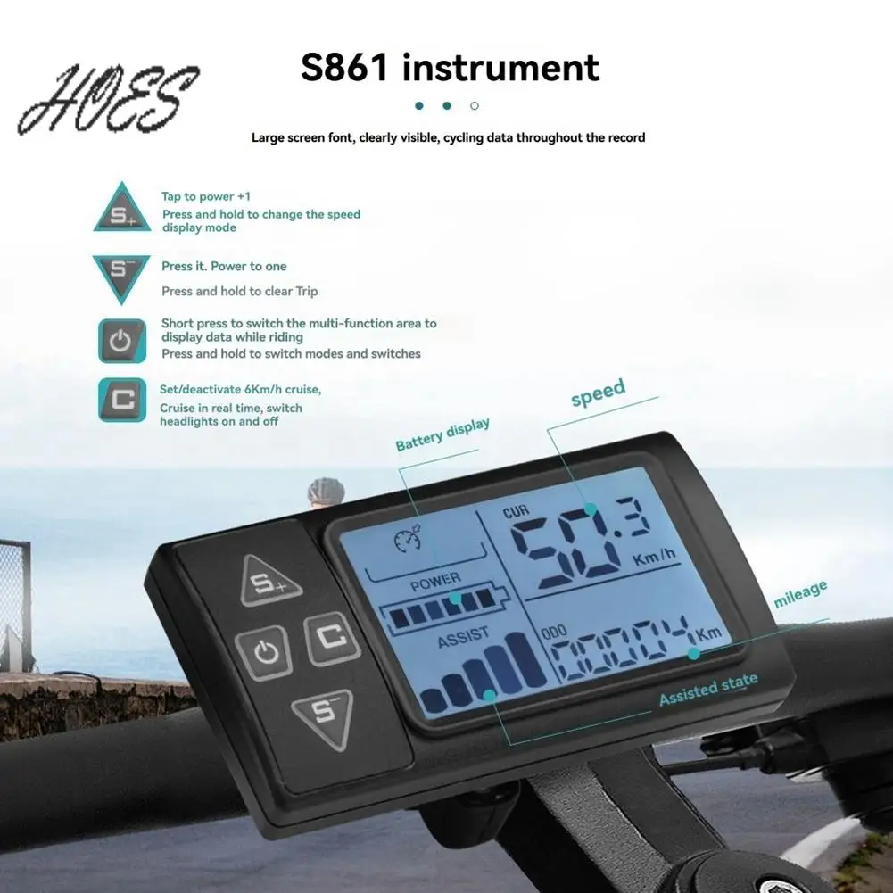 HOES-Ebike Display S861 24 В 36 В 48 В ЖК-инструмент интеллектуальный электрический велосипедный скутер счетчик водонепроницаемое соединение
HOES-Ebike Display S861 24 В 36 В 48 В ЖК-инструмент интеллектуальный электрический велосипедный скутер счетчик водонепроницаемое соединение