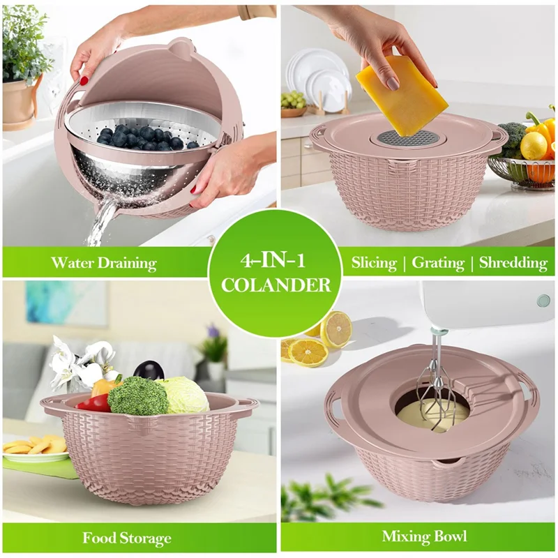 2025 Trendcolander With Mixing Bowl Grater Set Colander Bowl Fruit Strainer Bowl Colanders&Food Strainers Rotatable Kitchen Bowl 
2025 Trendcolander With Mixing Bowl Grater Set Colander Bowl Fruit Strainer Bowl Colanders&Food Strainers Rotatable Kitchen Bowl
