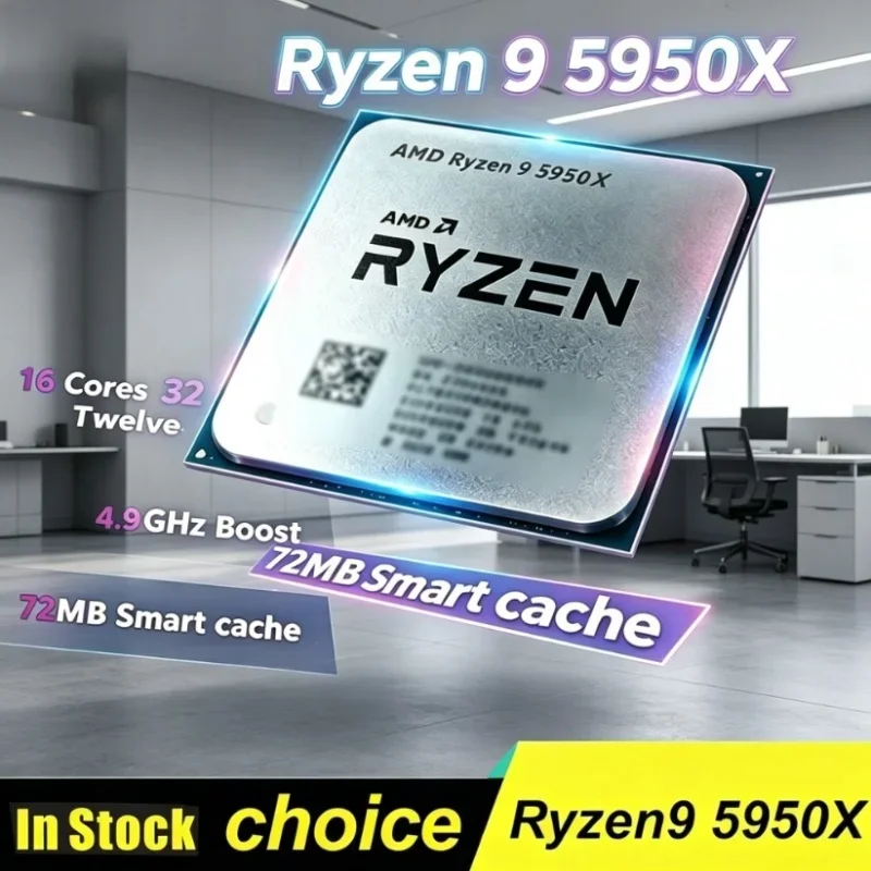 5000 Series Zen3 Vermeer AMD Ryzen 9 5950X Loose AM4 Processor 16-Core 3.4GHz 105W High-end Desktop CPU Sold No Stock Cooler
5000 Series Zen3 Vermeer AMD Ryzen 9 5950X Loose AM4 Processor 16-Core 3.4GHz 105W High-end Desktop CPU Sold No Stock Cooler