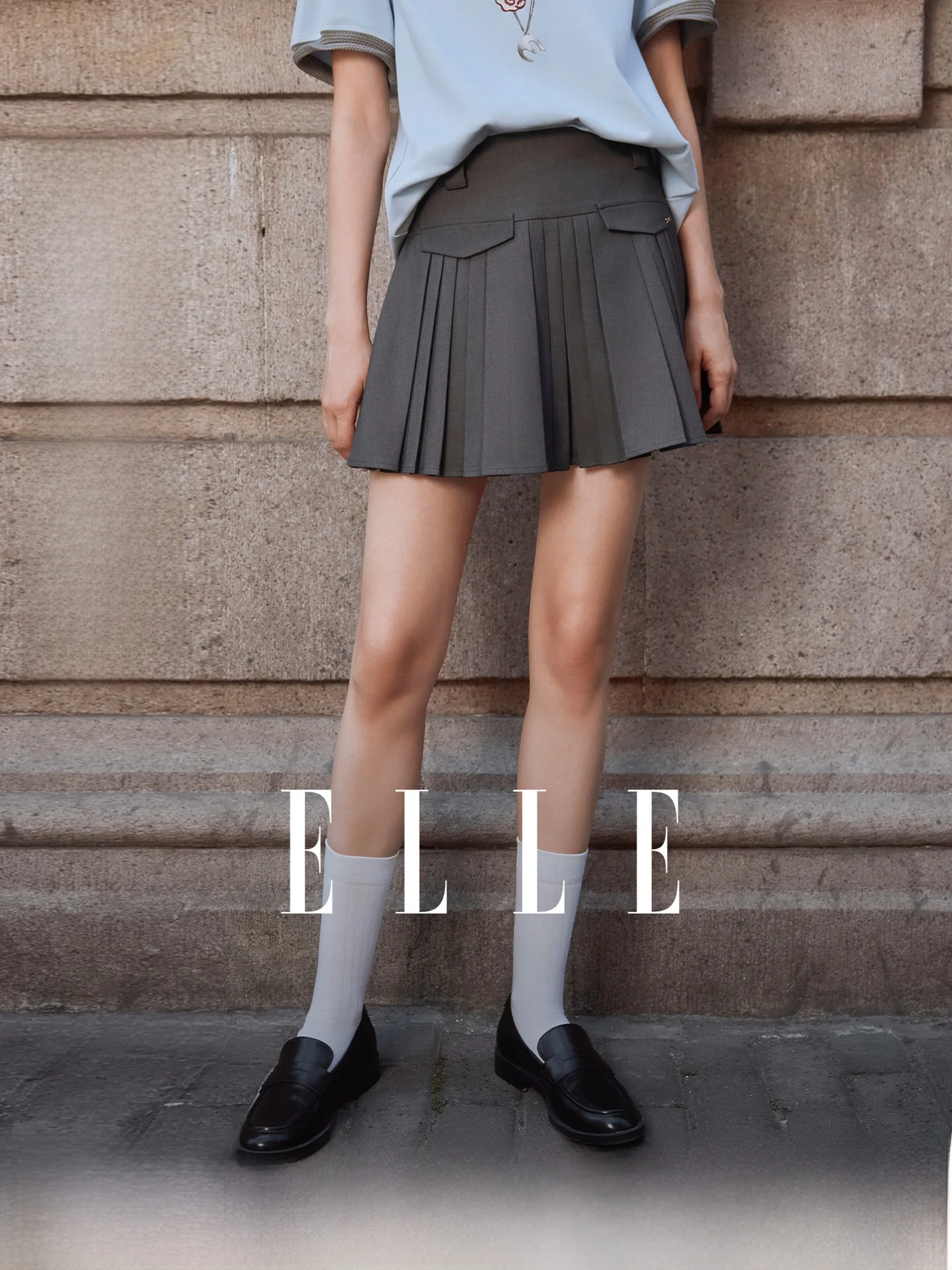 ELLE Grey Preppy Casual Half-length Skirt Women's Autumn New Style Elegant Pleated A-line Skirt Commute Simple Style
ELLE Grey Preppy Casual Half-length Skirt Women's Autumn New Style Elegant Pleated A-line Skirt Commute Simple Style