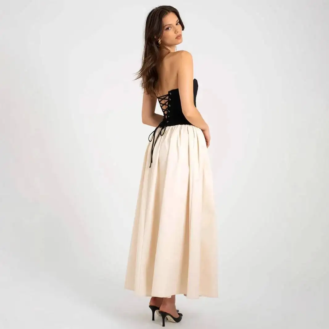 Summer New Fashion 2026 Color-Block Strapless Sleeveless Dress Women's Wear
Summer New Fashion 2026 Color-Block Strapless Sleeveless Dress Women's Wear
