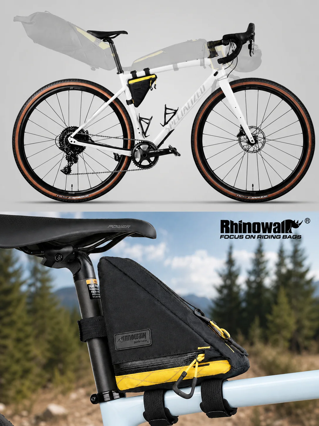 Rhinowalk Bike Frame Triangle Bag 0.9L Water-Resistant Storage Pouch for MTB Road Gravel Bike Bikepacking Cycling Saddle Pack
Rhinowalk Bike Frame Triangle Bag 0.9L Water-Resistant Storage Pouch for MTB Road Gravel Bike Bikepacking Cycling Saddle Pack