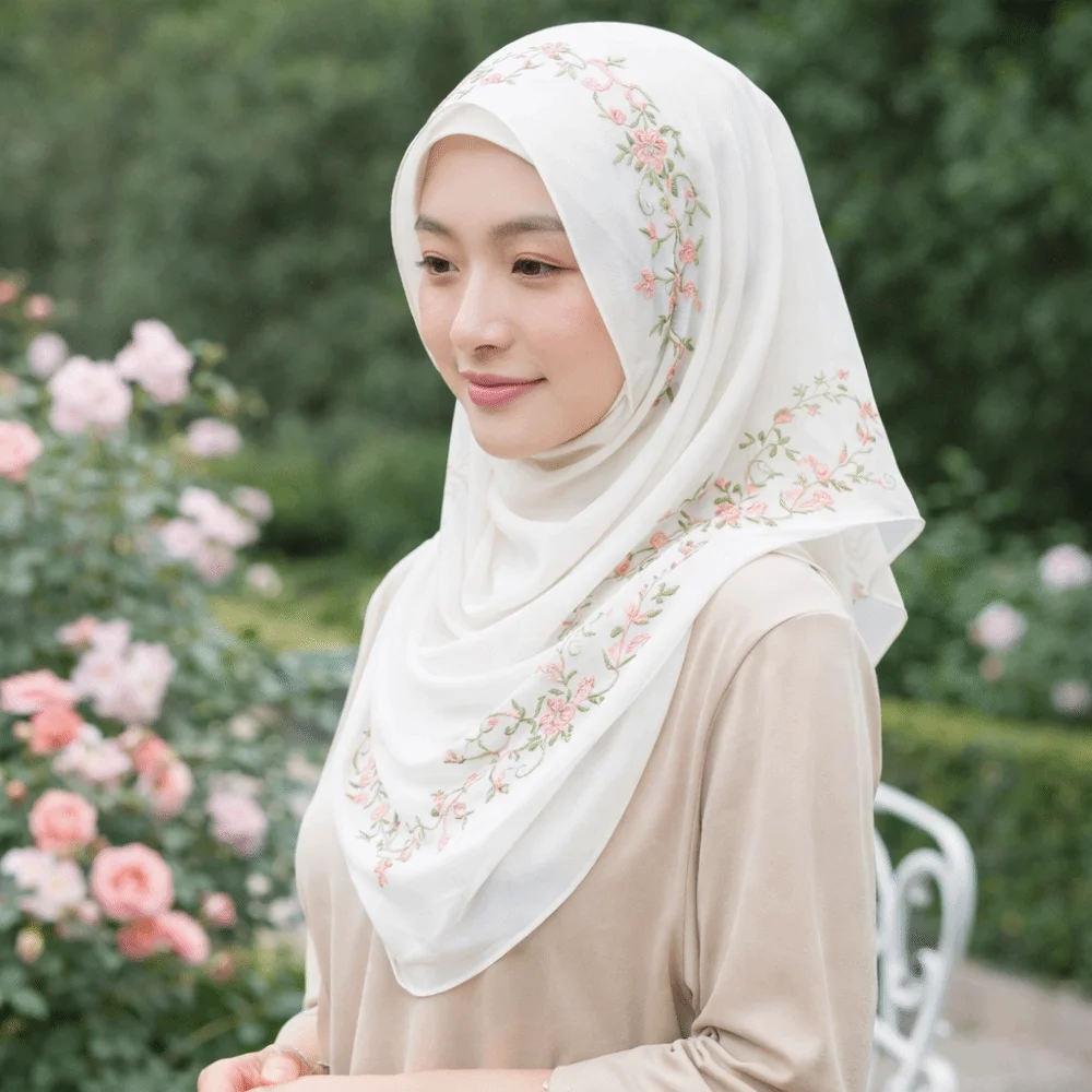 Breathable Solid Color Floral Headscarf Mesh Thin Ethnic Style Long Scarf Embroidery Muslim Headscarf Women
Breathable Solid Color Floral Headscarf Mesh Thin Ethnic Style Long Scarf Embroidery Muslim Headscarf Women