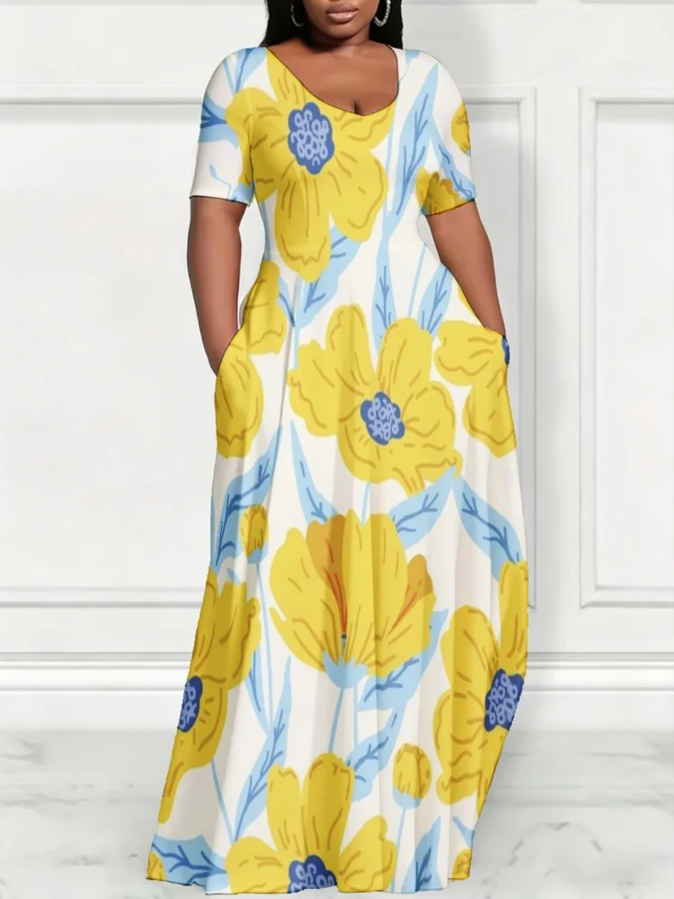 Elegant Party Long Robe Women Short Sleeve Round Neck Knitted Knee-length Dresses 2026 Summer Holiday Plus Size Outfits 5XL
Elegant Party Long Robe Women Short Sleeve Round Neck Knitted Knee-length Dresses 2026 Summer Holiday Plus Size Outfits 5XL