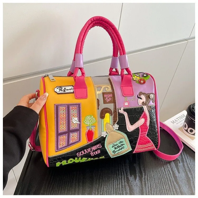 Unique 2025 Lady Pillow Bag - Creative Patchwork Crossbody Purse, Spacious Cartoon Embroidery Shoulder Tote
Unique 2025 Lady Pillow Bag - Creative Patchwork Crossbody Purse, Spacious Cartoon Embroidery Shoulder Tote