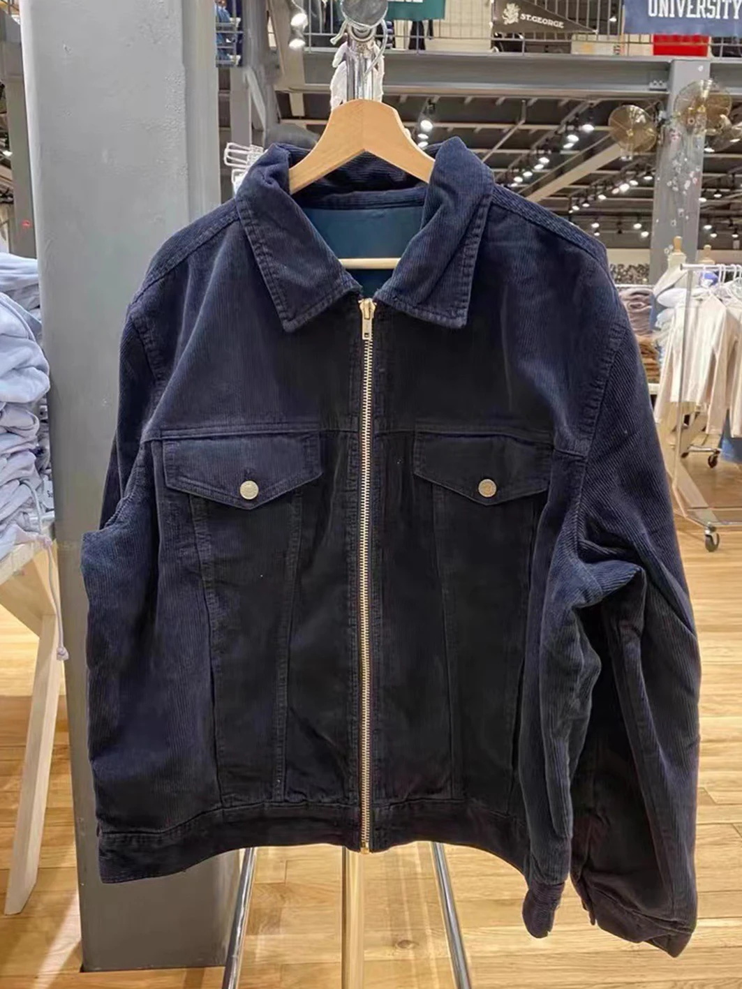 Pockets Navy Corduroy Jacket Woman Lapel Zipper Long Sleeve Autumn Thick Warm Coat Vintage Streetwear Casual Outerwear Top
Pockets Navy Corduroy Jacket Woman Lapel Zipper Long Sleeve Autumn Thick Warm Coat Vintage Streetwear Casual Outerwear Top