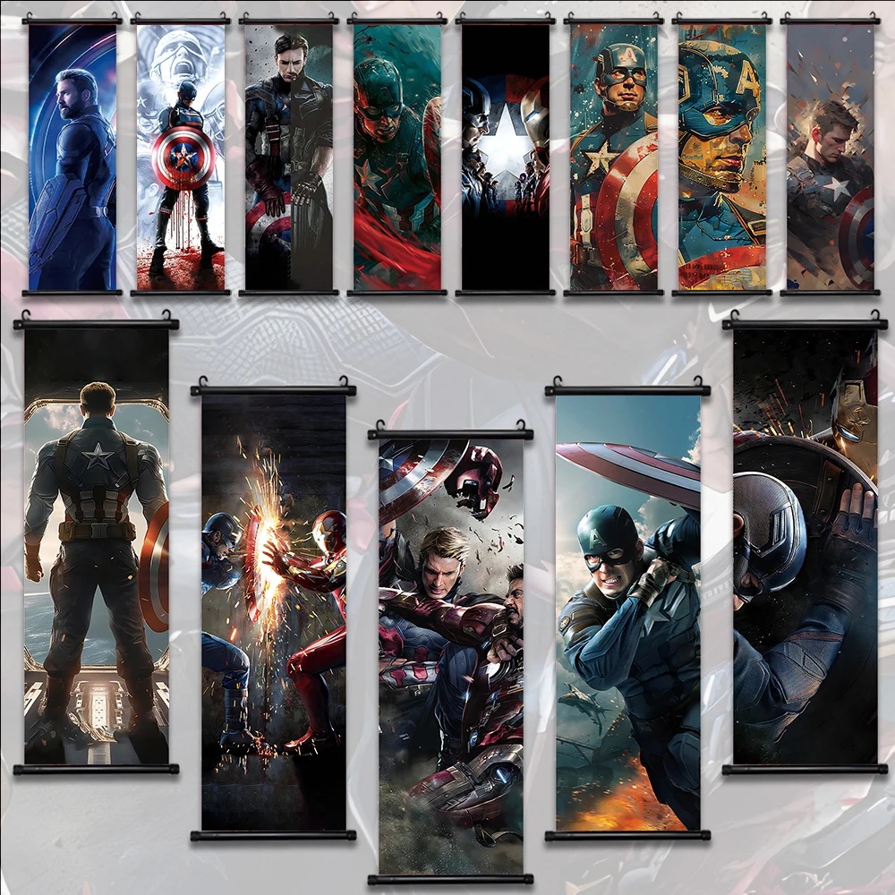 The Avengers Captain America Hanging Scroll Poster Wall Artwork Canvas Painting Home Decoration Decor Marvel Wallpaper Gift
The Avengers Captain America Hanging Scroll Poster Wall Artwork Canvas Painting Home Decoration Decor Marvel Wallpaper Gift