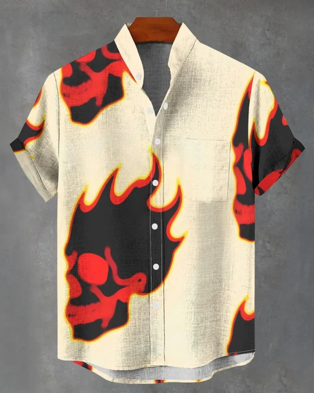 2025 European and American Men's Popular New Unique Fashion Flame Skull Pattern Linen Short Sleeve Casual Shirt Button Top
2025 European and American Men's Popular New Unique Fashion Flame Skull Pattern Linen Short Sleeve Casual Shirt Button Top