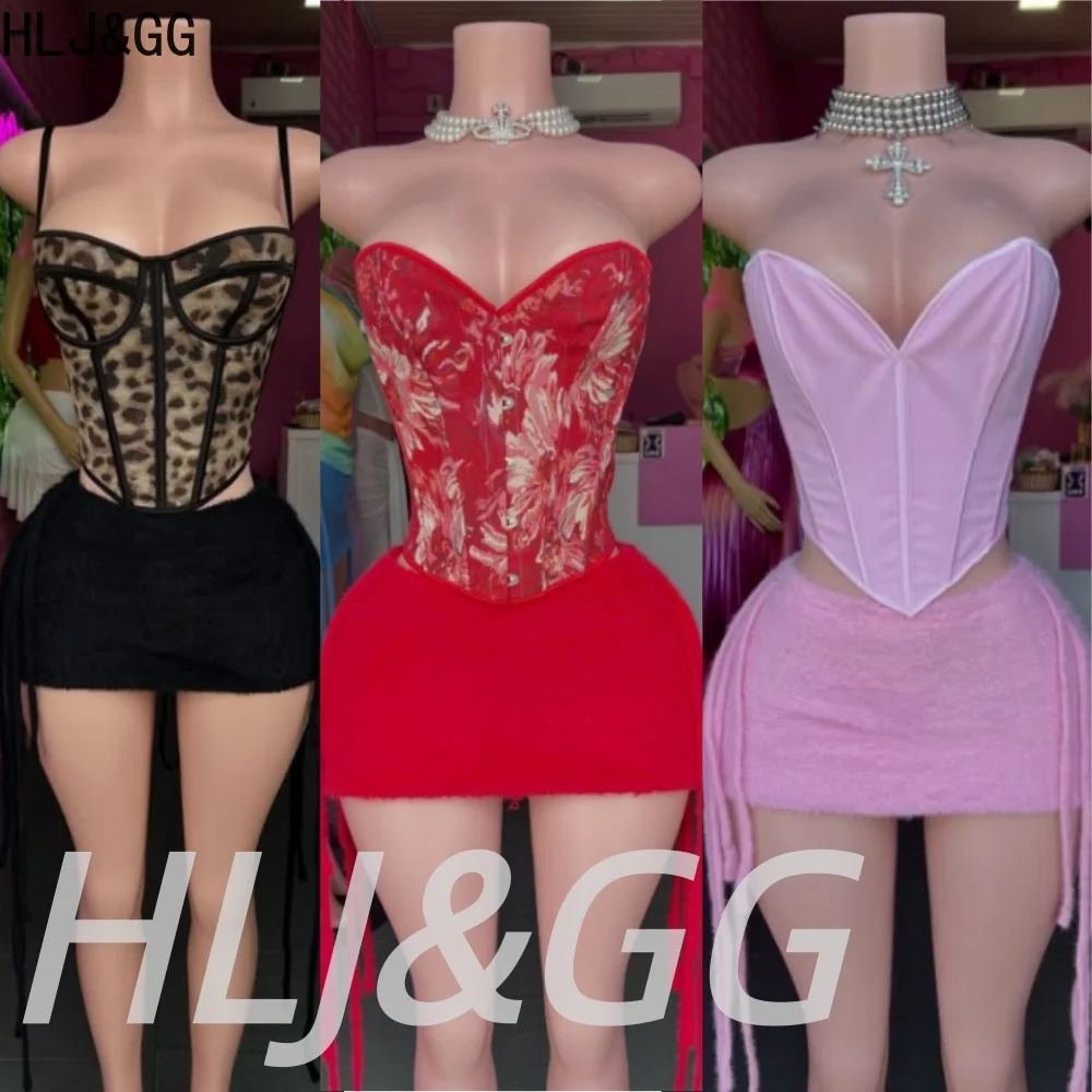 HLJ&GG Sexy Trend Leopard Corset Two Piece Sets Women Spaghetti Strap Slim Tank Top And Tassel Mini Skirts Outfits Streetwear
HLJ&GG Sexy Trend Leopard Corset Two Piece Sets Women Spaghetti Strap Slim Tank Top And Tassel Mini Skirts Outfits Streetwear