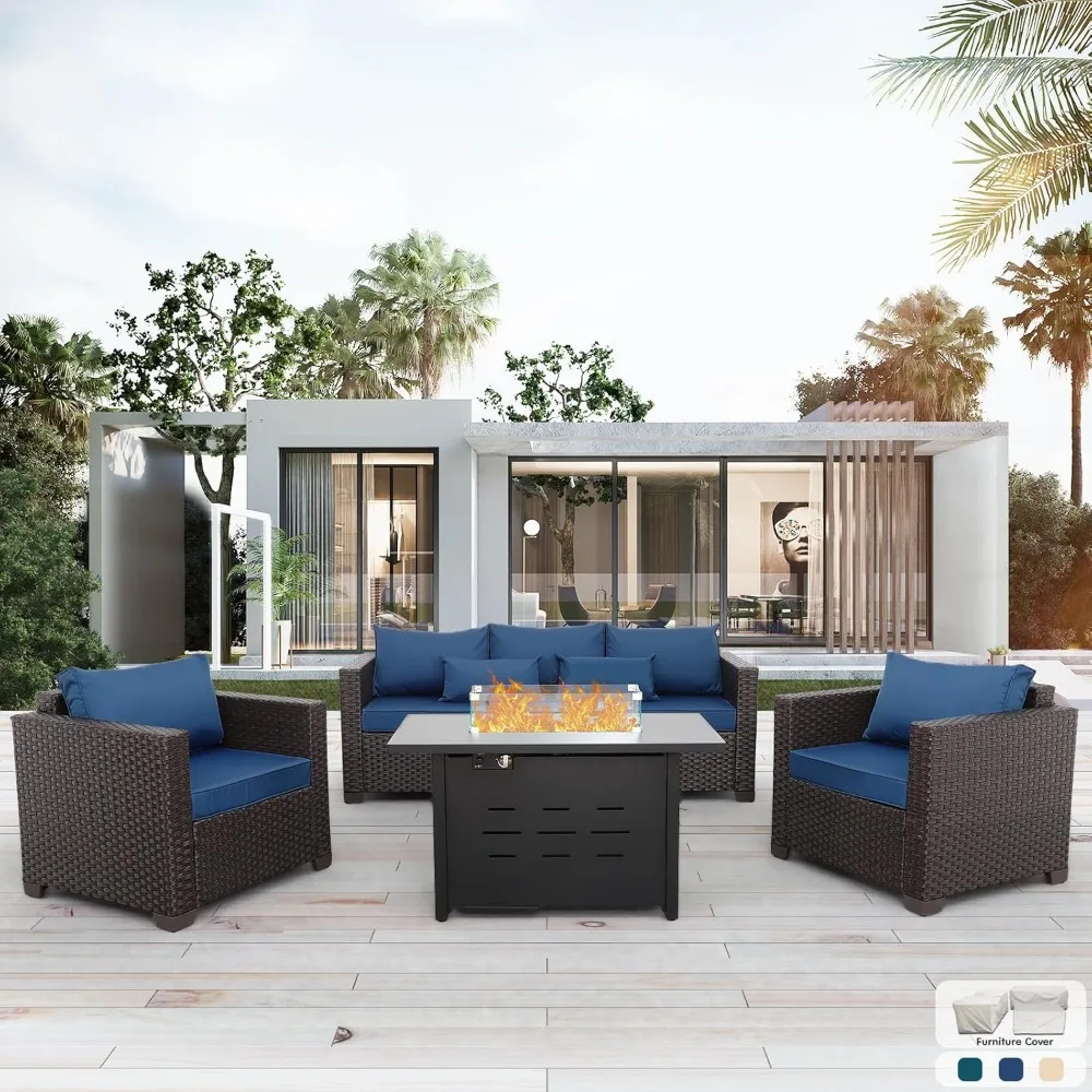 4 Piece Patio Furniture Set 45 Inches Fire Pit Table Outdoor Furniture Sets Patio Couch Outdoor Chairs 50000 BTU Propane Fire Pi
4 Piece Patio Furniture Set 45 Inches Fire Pit Table Outdoor Furniture Sets Patio Couch Outdoor Chairs 50000 BTU Propane Fire Pi