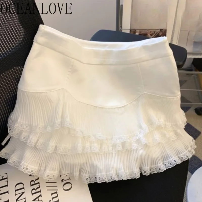 OCEANLOVE кружевные атласные юбки женские с оборками однотонные весенне-летние элегантные Jupe Femme корейская мода винтажная мини-юбка трапециевидной формы
OCEANLOVE кружевные атласные юбки женские с оборками однотонные весенне-летние элегантные Jupe Femme корейская мода винтажная мини-юбка трапециевидной формы