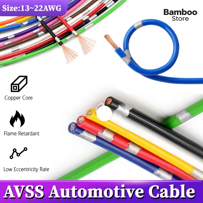 Insulation Pure Copper DIY Speaker Audio Car Electronic Line 2/20/50m AWG22 20 18 16 15 14 13 PVC AVSS Wire Automotive Cables
Insulation Pure Copper DIY Speaker Audio Car Electronic Line 2/20/50m AWG22 20 18 16 15 14 13 PVC AVSS Wire Automotive Cables