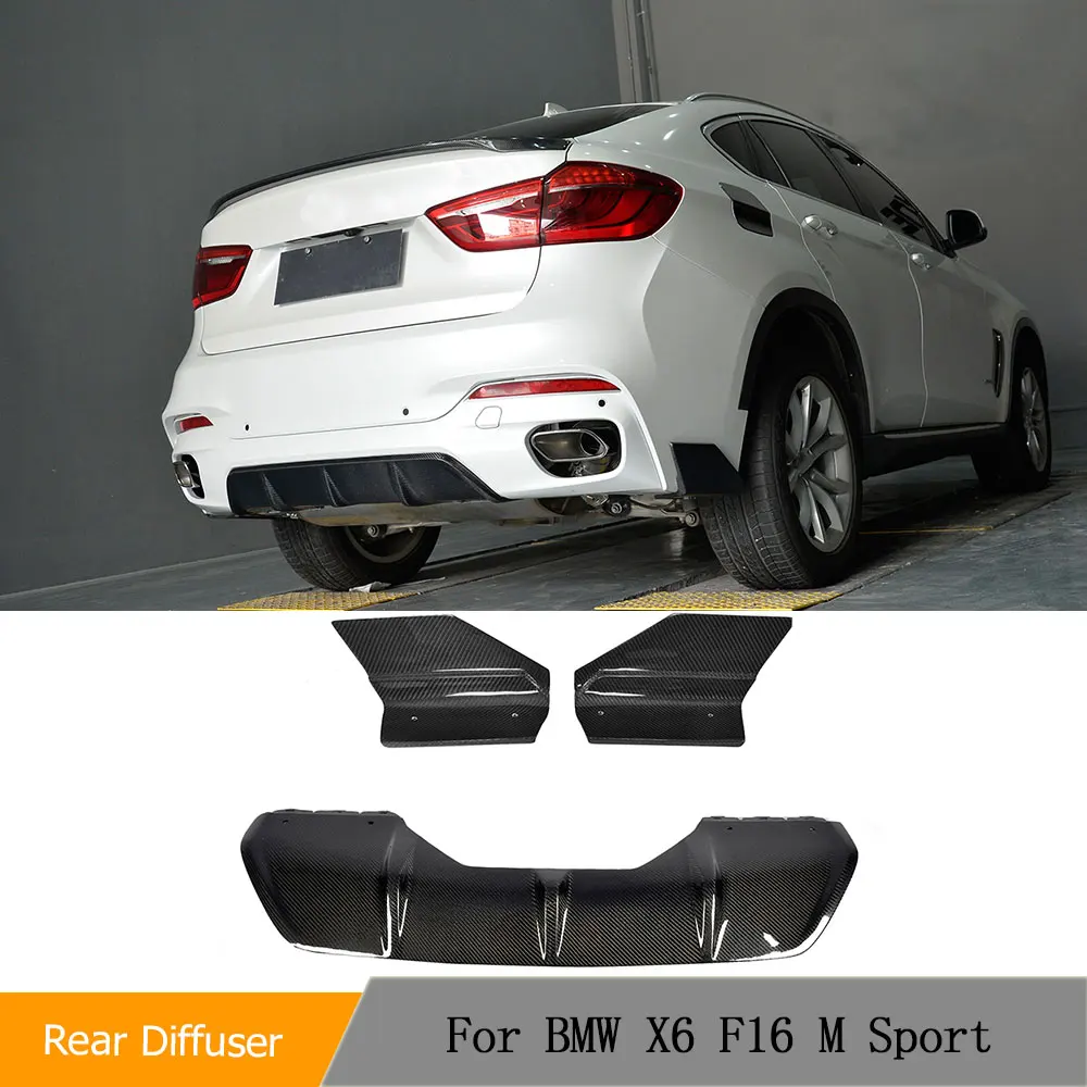 Rear Bumper Diffuser Lip Spoiler Carbon Fiber Rear Splitters Canards for BMW X6 F16 M Sport Utility 4-Door 2015-2017 Body Kits 
Rear Bumper Diffuser Lip Spoiler Carbon Fiber Rear Splitters Canards for BMW X6 F16 M Sport Utility 4-Door 2015-2017 Body Kits