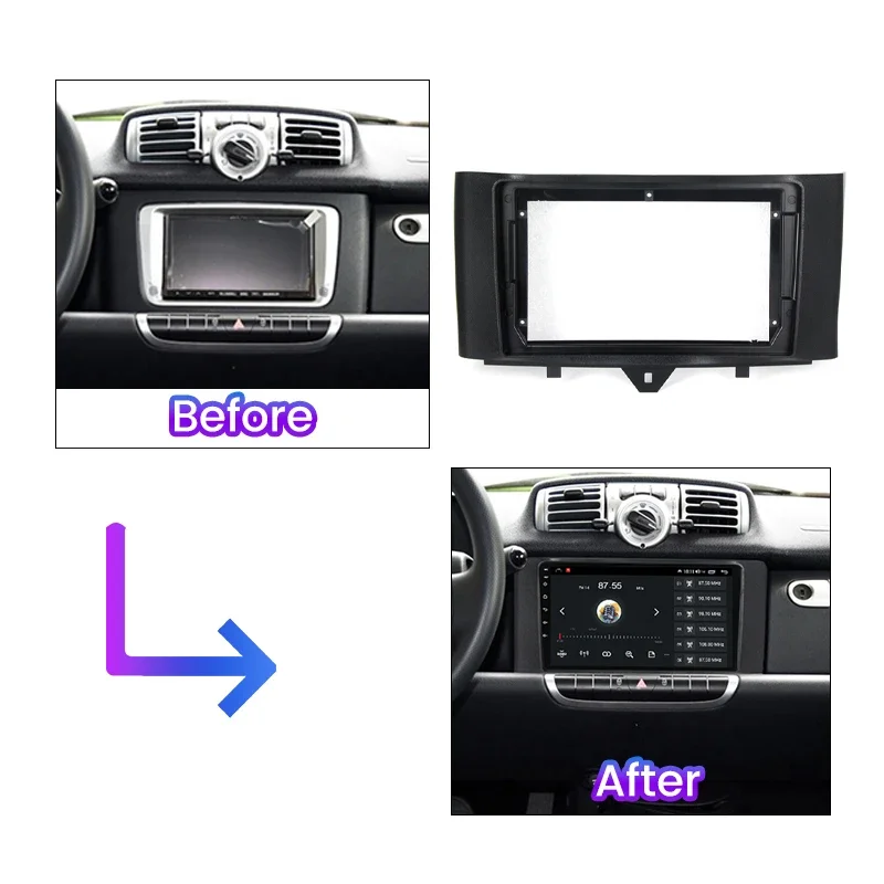 9 inch Car Radio Fascias Frame For Mercedes Benz Smart Fortwo W451 2011-2015 Dashboard Stereo Panel Power Cable Adapter Trim Kit
9 inch Car Radio Fascias Frame For Mercedes Benz Smart Fortwo W451 2011-2015 Dashboard Stereo Panel Power Cable Adapter Trim Kit