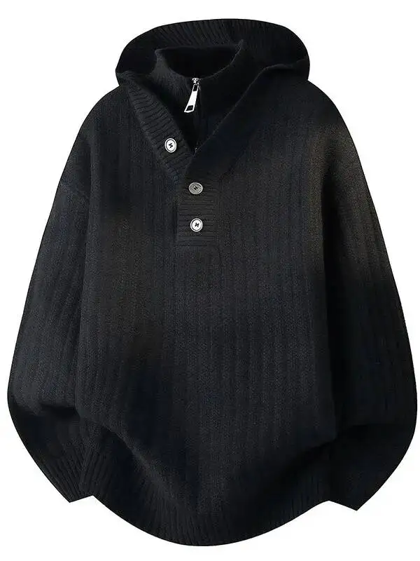 Loose Fit Double Layer Collar Hoodie Men's Knitted Sweater Coat Casual Comfortable Sle Winter Outerwear Faionable
Loose Fit Double Layer Collar Hoodie Men's Knitted Sweater Coat Casual Comfortable Sle Winter Outerwear Faionable