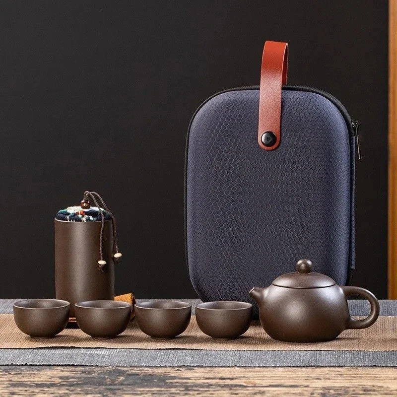 5Pcs Kung Fu Tea Sets, Zisha Tea Things Ceramic Teapot Set Chinese Portable Teapot and 4 Cups Clay for Camping Travel
5Pcs Kung Fu Tea Sets, Zisha Tea Things Ceramic Teapot Set Chinese Portable Teapot and 4 Cups Clay for Camping Travel