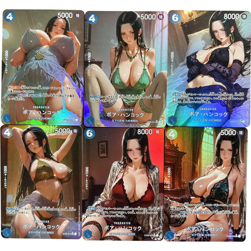6Pcs/set Anime OPCG Sexy Collection Card Boa Hancock Lace Plump Busty Beauty Card Refractive Color Flash Boy Gifts
6Pcs/set Anime OPCG Sexy Collection Card Boa Hancock Lace Plump Busty Beauty Card Refractive Color Flash Boy Gifts