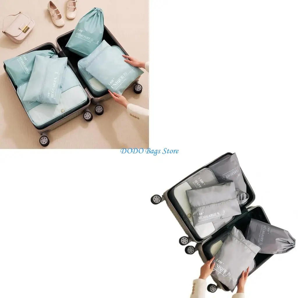 6 шт. универсальные сумки-органайзеры для путешествий разделяют и защищают вашу одежду, подходят для различных чемоданов
6 шт. универсальные сумки-органайзеры для путешествий разделяют и защищают вашу одежду, подходят для различных чемоданов