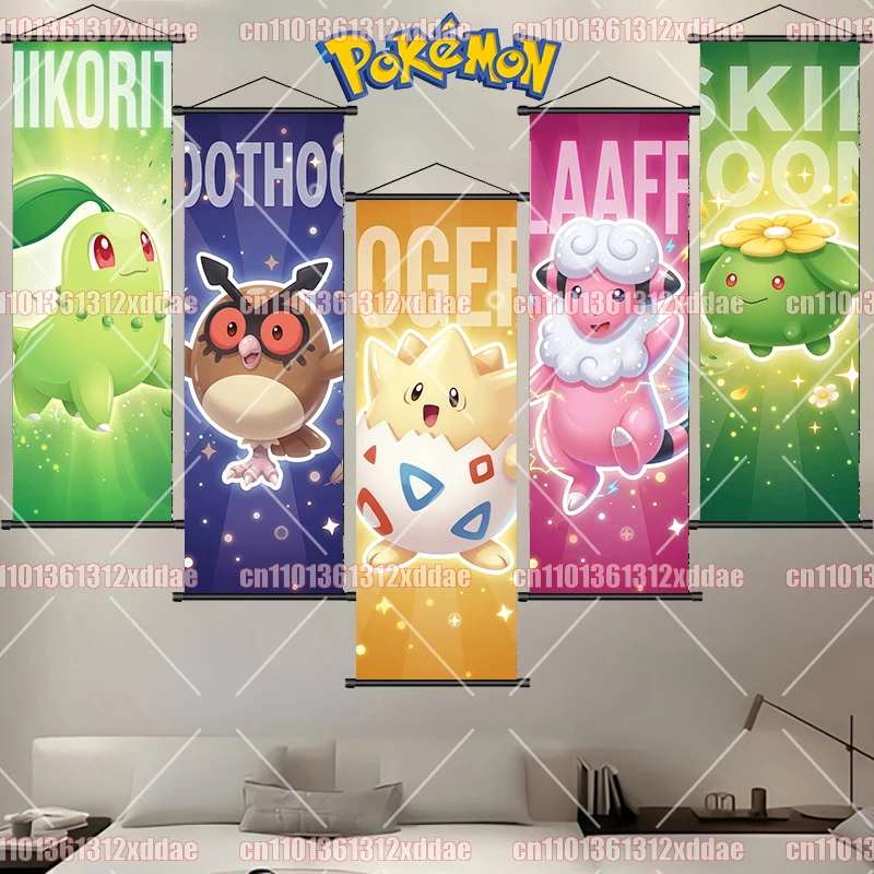 Anime Scroll Painting Pokemon Ampharos Chikorita Marill Noctowl Children's Room Wall Decoration Childhood Memories Creative Gift
Anime Scroll Painting Pokemon Ampharos Chikorita Marill Noctowl Children's Room Wall Decoration Childhood Memories Creative Gift