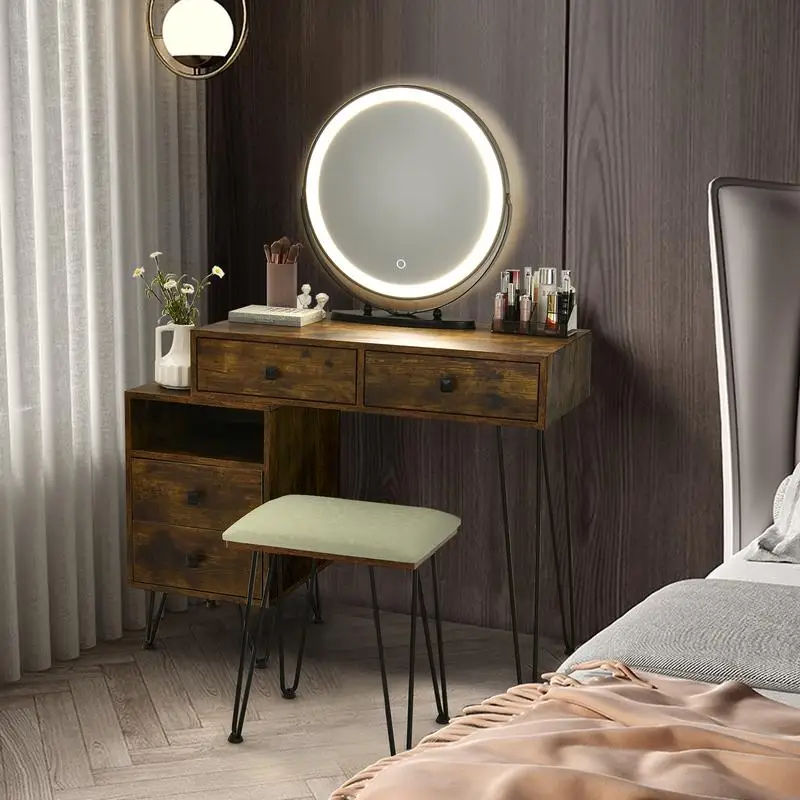 Modern Dressing Table with Storage Cabinet-Rustic Brown
Modern Dressing Table with Storage Cabinet-Rustic Brown