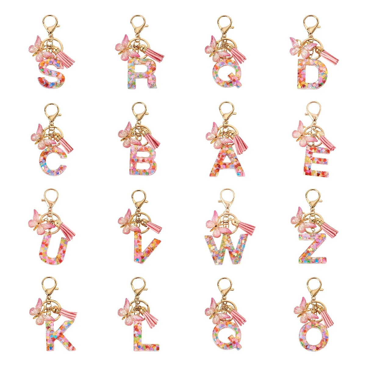 1Pcs Resin A-Z Letter Butterfly Keychain with Tassel Heart Sequin Filled 26 Initial Alloy Keyring Pendant for Backpack Decor
1Pcs Resin A-Z Letter Butterfly Keychain with Tassel Heart Sequin Filled 26 Initial Alloy Keyring Pendant for Backpack Decor