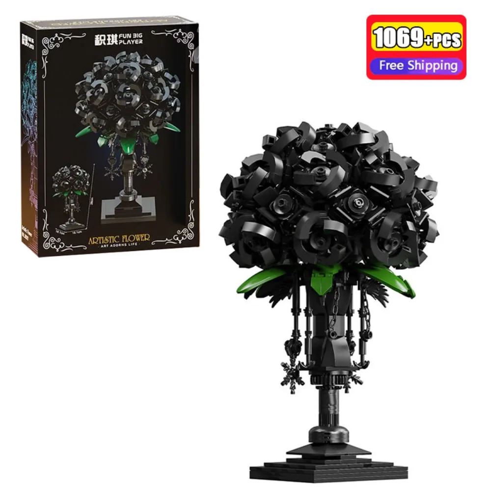 JQ1117 1069Pcs Black Eternal Flower Bouquet Building Blocks Set Romantic Rose Bricks Educational Toys Home Decor For Adult
JQ1117 1069Pcs Black Eternal Flower Bouquet Building Blocks Set Romantic Rose Bricks Educational Toys Home Decor For Adult