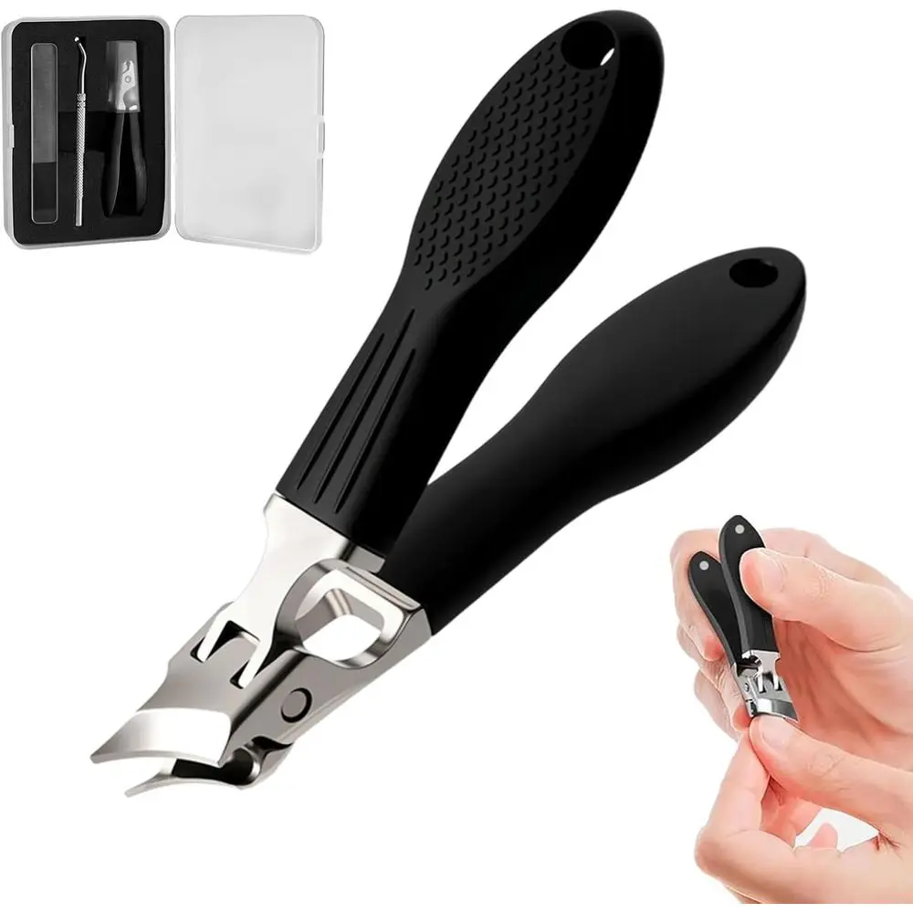 Anti-Splash Slanted Nail Clippers Set, 3-Piece with Case, Ideal for Household Use, Ingrown and Thick Nails (Black)
Anti-Splash Slanted Nail Clippers Set, 3-Piece with Case, Ideal for Household Use, Ingrown and Thick Nails (Black)