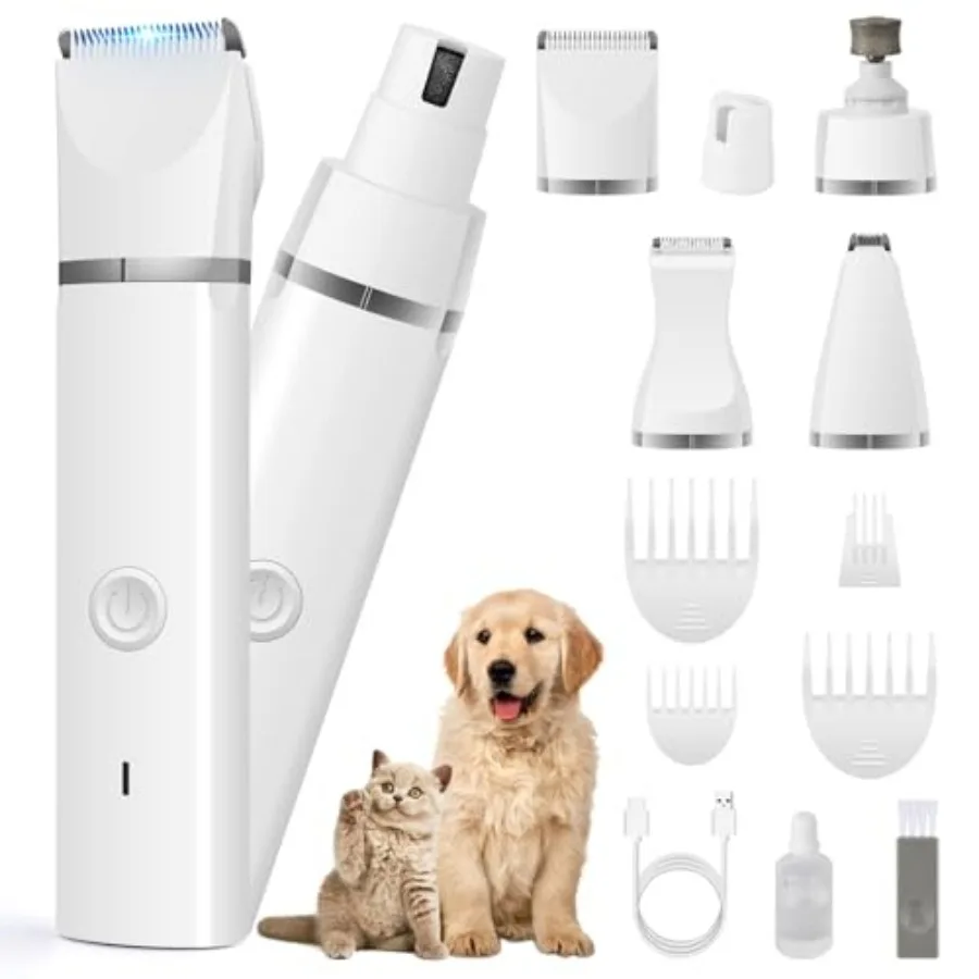 Dog Clippers Grooming Kit Hair Clipper-Low Noise Paw Trimmer- Rechargeable - Cordless Quiet Nail Grinder Shaver for Cats and Ot
Dog Clippers Grooming Kit Hair Clipper-Low Noise Paw Trimmer- Rechargeable - Cordless Quiet Nail Grinder Shaver for Cats and Ot
