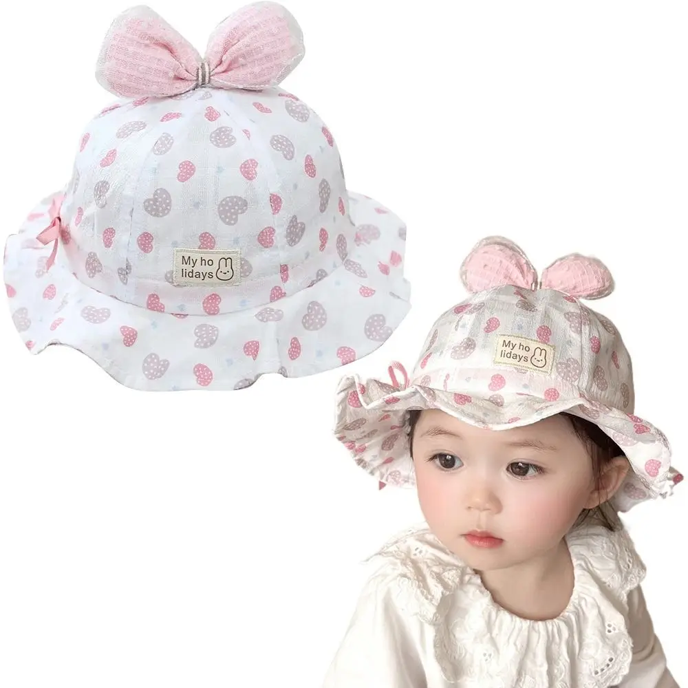 Drawstring Sweet Baby Bucket Hat Adjustable Heart Print Kids Fisherman Hat Comfortable Thin Cute Bow Infant Basin Cap Summer
Drawstring Sweet Baby Bucket Hat Adjustable Heart Print Kids Fisherman Hat Comfortable Thin Cute Bow Infant Basin Cap Summer