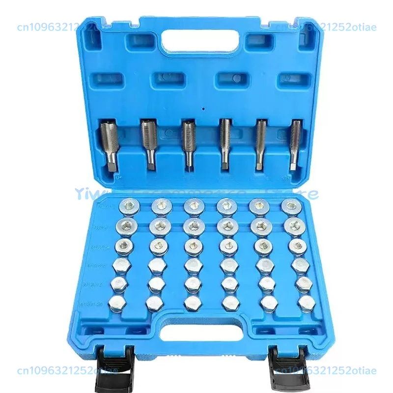64Pcs/114Pcs Oil Pan Drain Plug Repair Kit Thread Repair Tool Kit Drain Pans Auto Rethreading Tools Kit M13 M15 M17 M20 M22
64Pcs/114Pcs Oil Pan Drain Plug Repair Kit Thread Repair Tool Kit Drain Pans Auto Rethreading Tools Kit M13 M15 M17 M20 M22