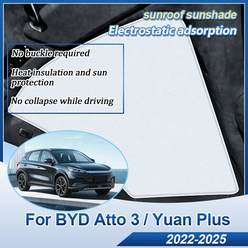 For BYD Atto 3 Accessories Yuan Plus 2022 2023 2024 2025 Car Sunroof Sunshade Electrostatic Adsorption Skylight Part Protector
For BYD Atto 3 Accessories Yuan Plus 2022 2023 2024 2025 Car Sunroof Sunshade Electrostatic Adsorption Skylight Part Protector