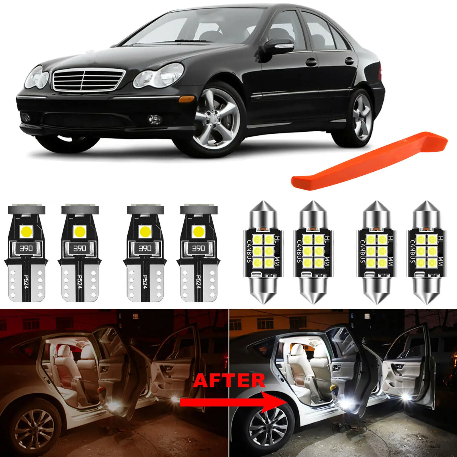 Winetis 20Pcs LED Interior Lights Package Kit 6000K White For 2000-2007 Mercedes W203 C-Class + Free Tool
Winetis 20Pcs LED Interior Lights Package Kit 6000K White For 2000-2007 Mercedes W203 C-Class + Free Tool